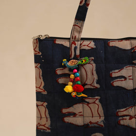  Blue Handcrafted Quilted Cotton Hand Bag