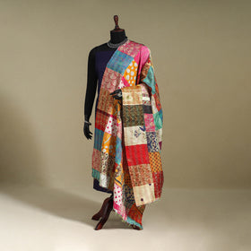 Multicolor - patchwork reversible silk bengal kantha work