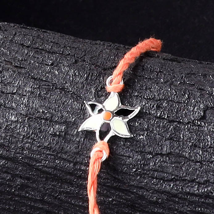 Handcrafted Meenakari Rakhi for Brother with Coir Box 17