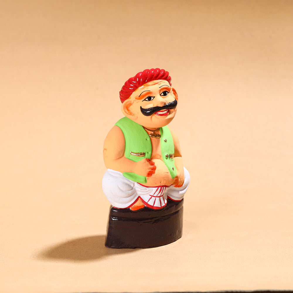 Handpainted Terracotta Bobble Head - Marwari Seth 30