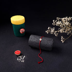 Handcrafted Meenakari Rakhi for Brother with Coir Box 18