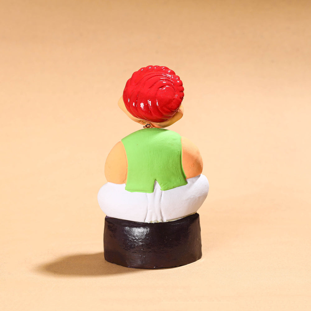 Handpainted Terracotta Bobble Head - Marwari Seth 30