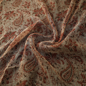 Pedana Hand Block Print Natural Dyed Kota Doria Cotton Kalamkari Fabric 07