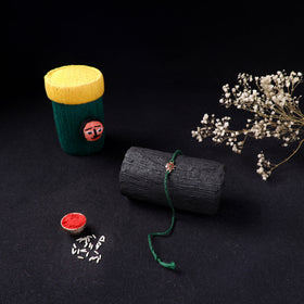 Handcrafted Meenakari Rakhi for Brother with Coir Box 21