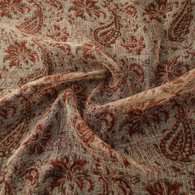 Pedana Hand Block Print Natural Dyed Kota Doria Cotton Kalamkari Fabric 05