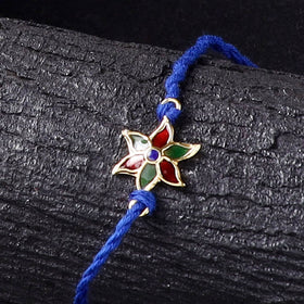 Handcrafted Meenakari Rakhi for Brother with Coir Box 23