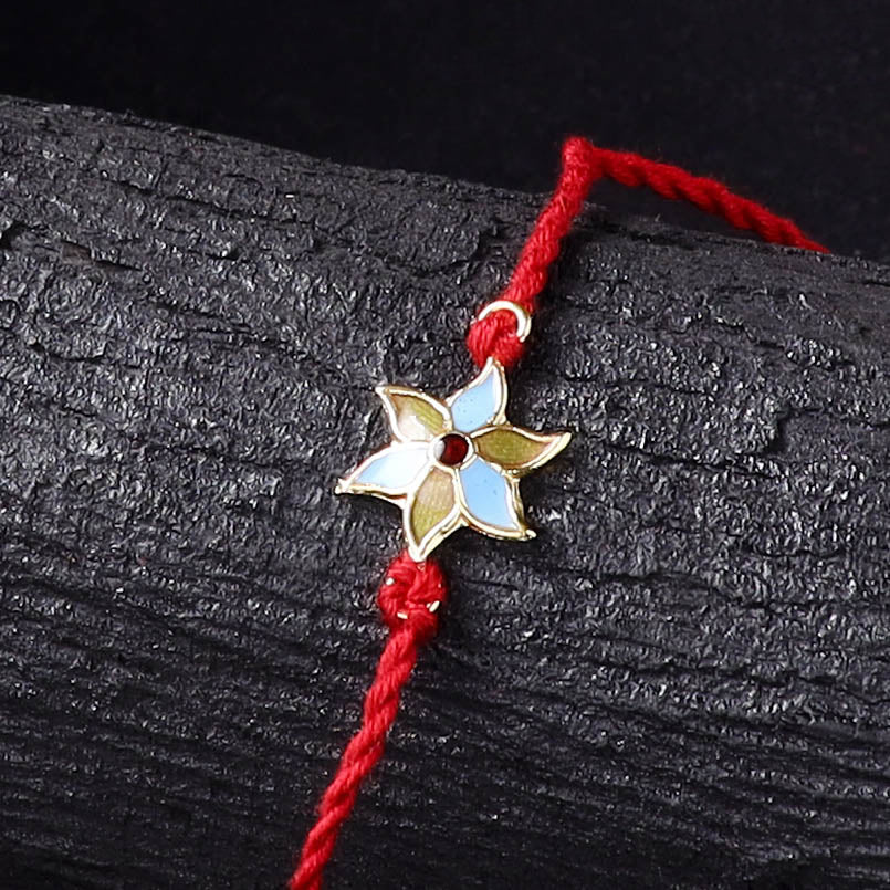 Handcrafted Meenakari Rakhi for Brother with Coir Box 26