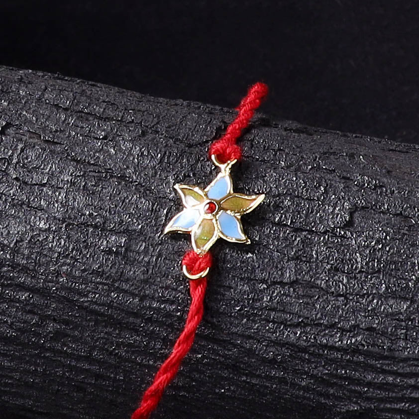 Handcrafted Meenakari Rakhi for Brother with Coir Box 27