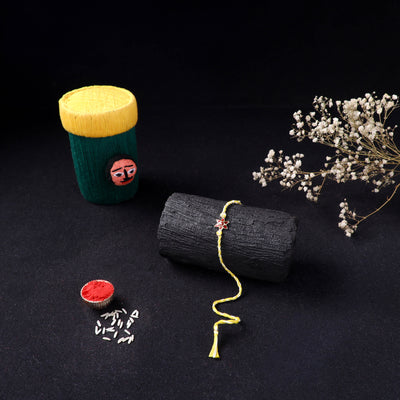 Handcrafted Meenakari Rakhi for Brother with Coir Box 28