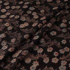 Ajrakh Hand Block Print Natural Dyed Handspun Handwoven Mulberry Silk Fabric 01