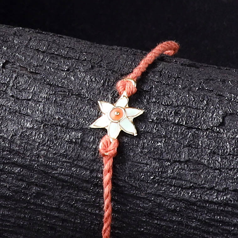 Handcrafted Meenakari Rakhi for Brother with Coir Box 29