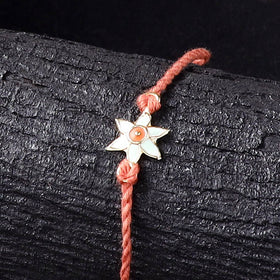 Handcrafted Meenakari Rakhi for Brother with Coir Box 29