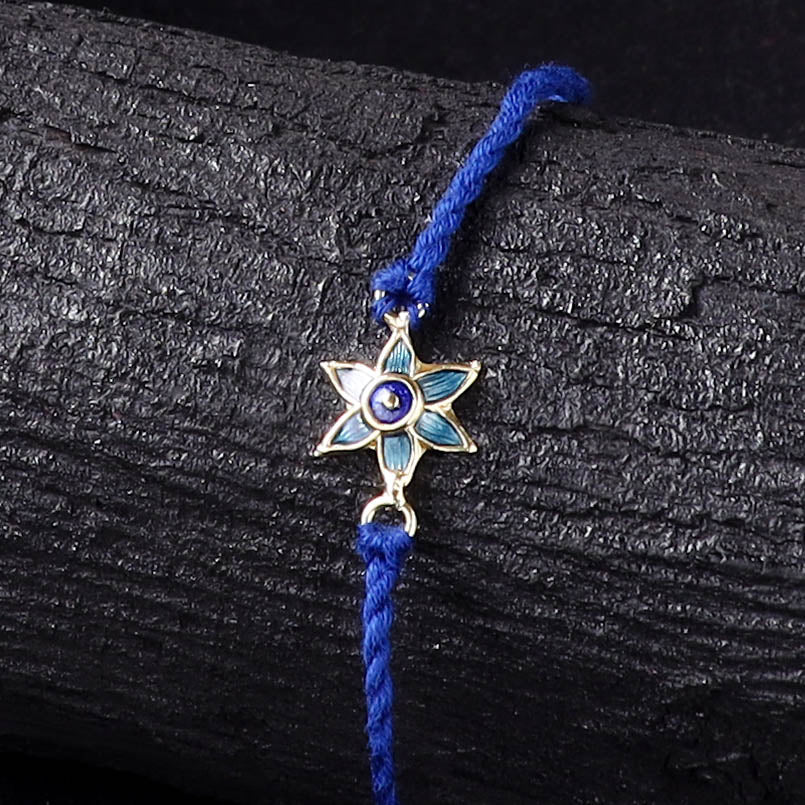 Handcrafted Meenakari Rakhi for Brother with Coir Box 30