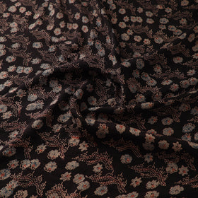 Ajrakh Hand Block Print Natural Dyed Handspun Handwoven Mulberry Silk Fabric 01