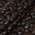 Ajrakh Hand Block Print Natural Dyed Handspun Handwoven Mulberry Silk Fabric 04