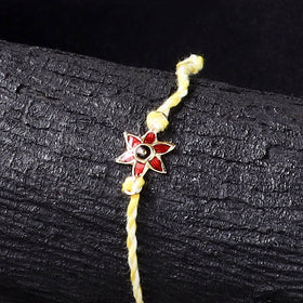 Handcrafted Meenakari Rakhi for Brother with Coir Box 32