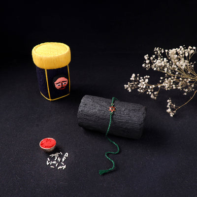 Handcrafted Meenakari Rakhi for Brother with Coir Box 33