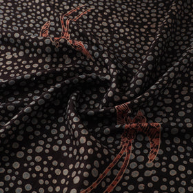 Ajrakh Hand Block Print Natural Dyed Handspun Handwoven Mulberry Silk Fabric 05
