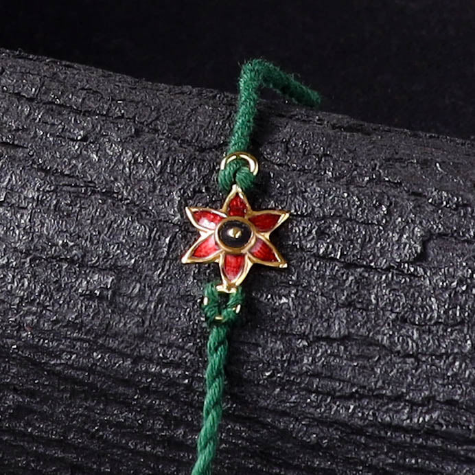 Handcrafted Meenakari Rakhi for Brother with Coir Box 33