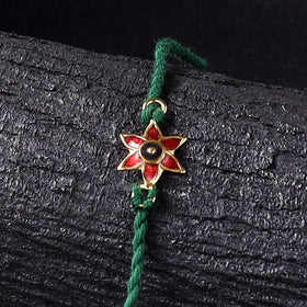 Handcrafted Meenakari Rakhi for Brother with Coir Box 33