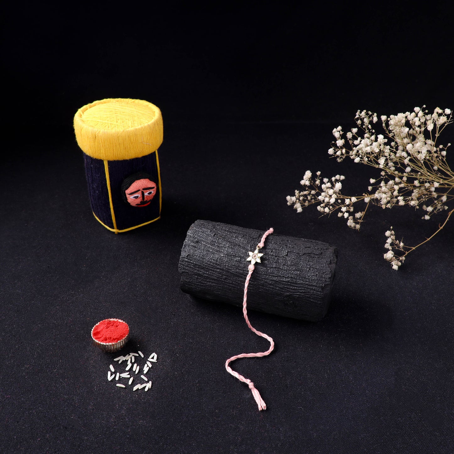 Handcrafted Meenakari Rakhi for Brother with Coir Box 35