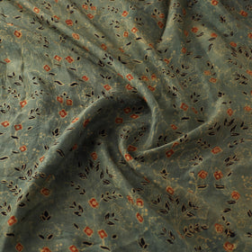 Ajrakh Hand Block Print Natural Dyed Handspun Handwoven Mulberry Silk Fabric  18