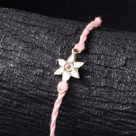 Handcrafted Meenakari Rakhi for Brother with Coir Box 35
