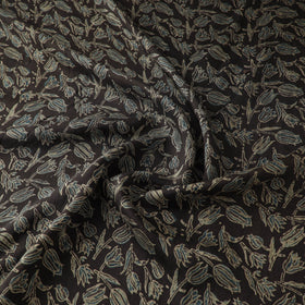 Ajrakh Hand Block Print Natural Dyed Handspun Handwoven Mulberry Silk Fabric 08