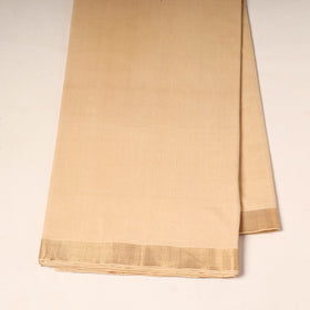 Beige - handloom cotton mangalagiri fabric with zari border