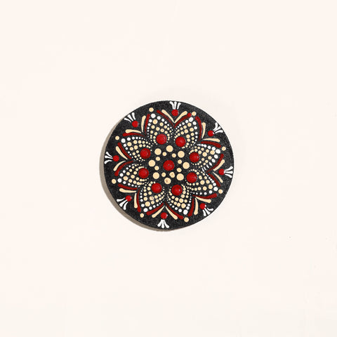 Mandala Art Handpainted Wooden Magnet