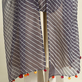 Blue Tie & Dye Kota Doria Cotton Leheriya Dupatta