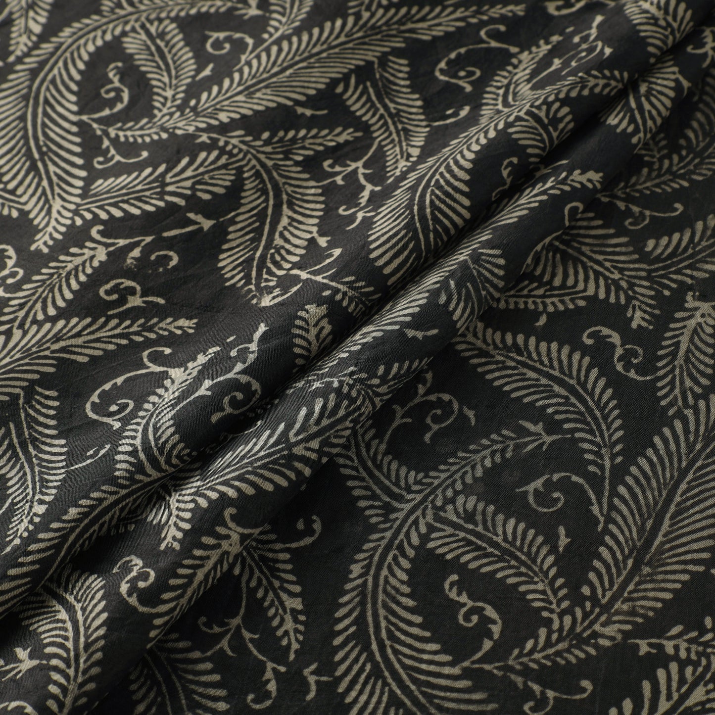 Ajrakh Hand Block Print Natural Dyed Handspun Handwoven Mulberry Silk Fabric  10