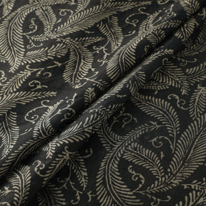 Black - Ajrakh Hand Block Print Natural Dyed Handspun Handwoven Mulberry Silk Fabric 10