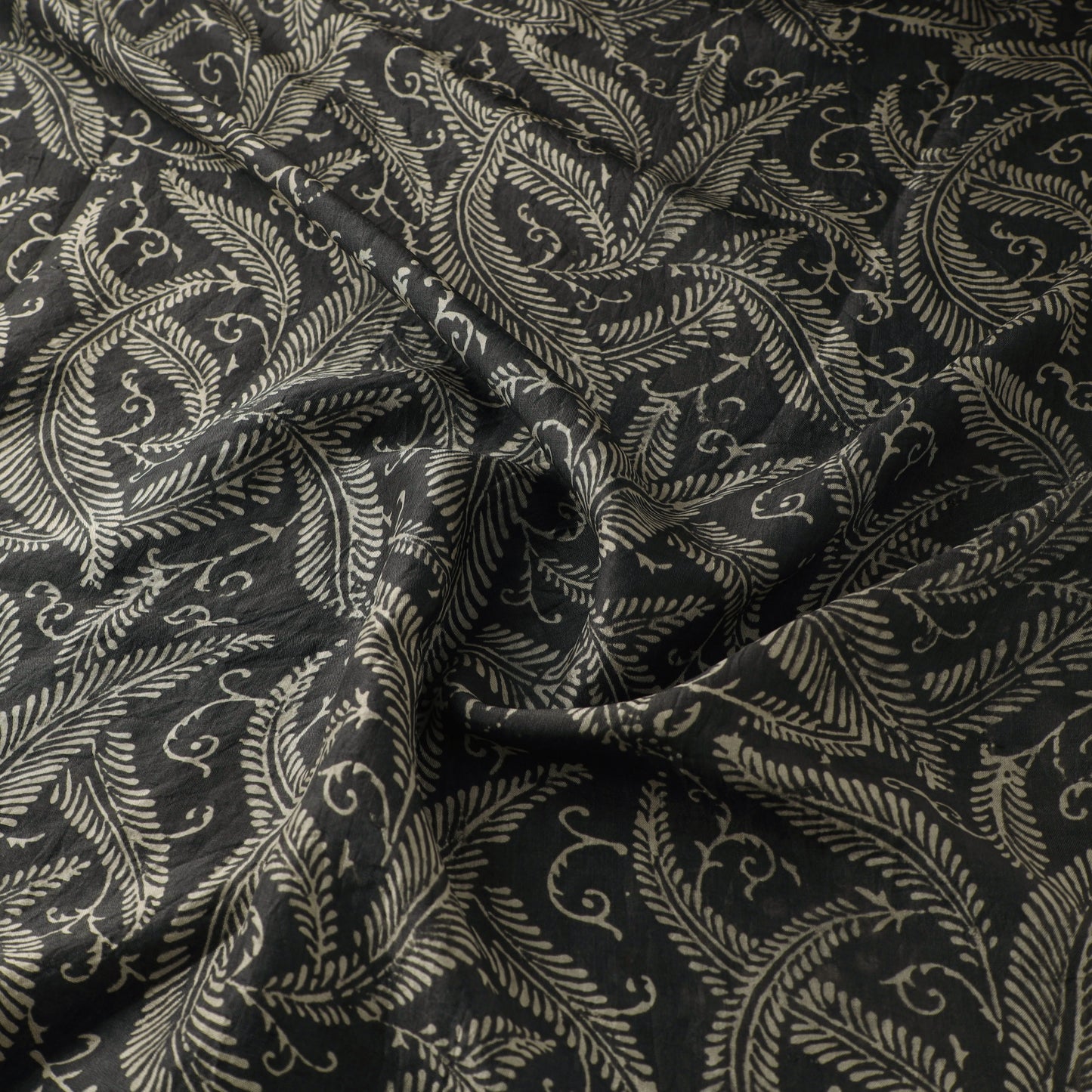 Ajrakh Hand Block Print Natural Dyed Handspun Handwoven Mulberry Silk Fabric  10