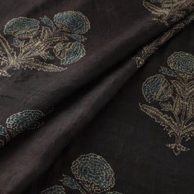 Ajrakh Hand Block Print Natural Dyed Handspun Handwoven Mulberry Silk Fabric  19
