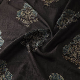 Ajrakh Hand Block Print Natural Dyed Handspun Handwoven Mulberry Silk Fabric  19