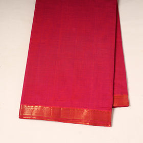 Red - handloom cotton mangalagiri fabric with zari border