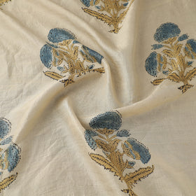 Ajrakh Hand Block Print Natural Dyed Handspun Handwoven Mulberry Silk Fabric 09