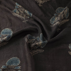Ajrakh Hand Block Print Natural Dyed Handspun Handwoven Mulberry Silk Fabric  11