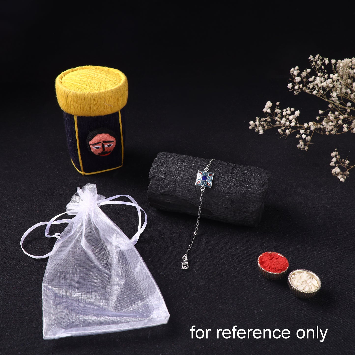 Handcrafted Meenakari Rakhi for Brother with Coir Box 191