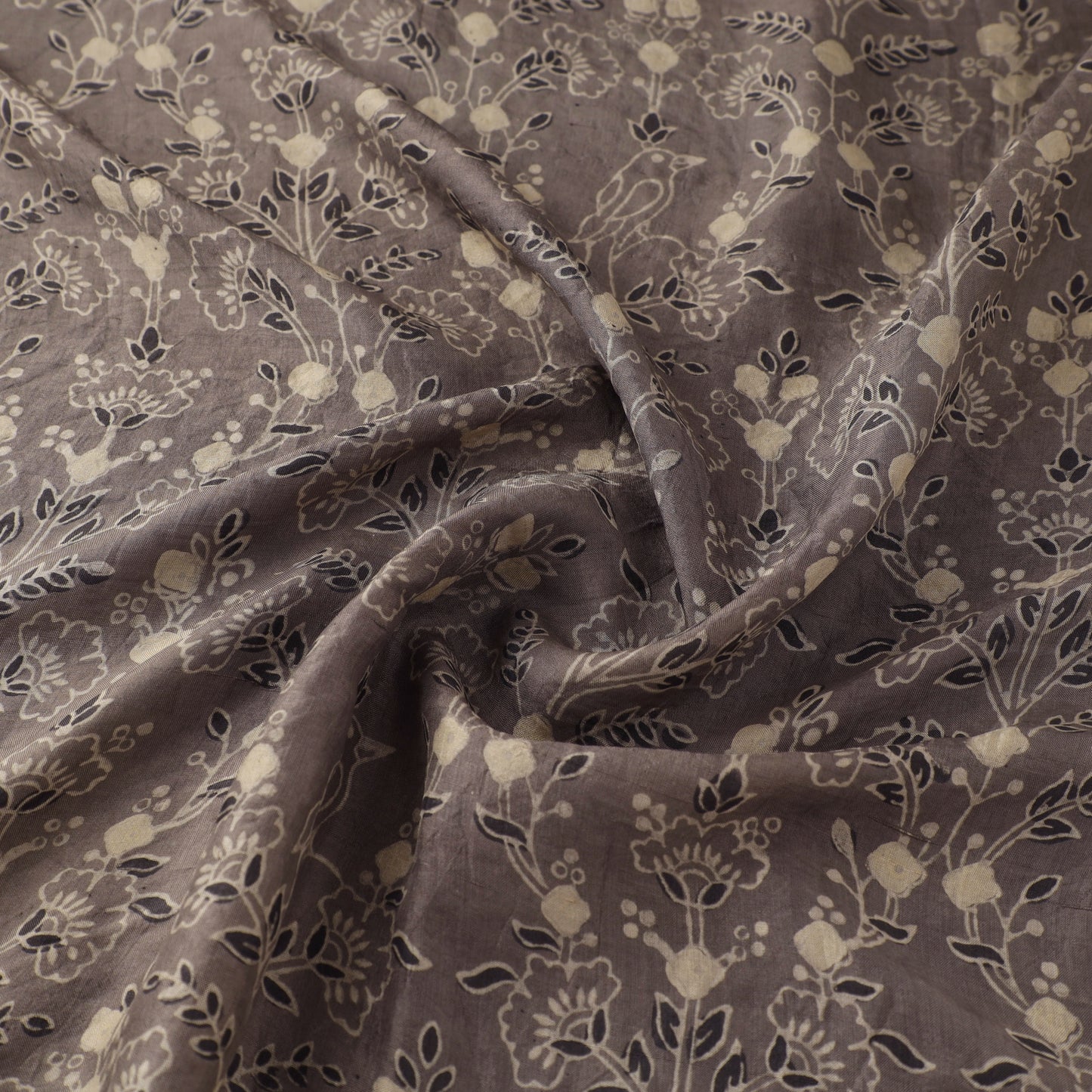 Ajrakh Hand Block Print Natural Dyed Handspun Handwoven Mulberry Silk Fabric  13