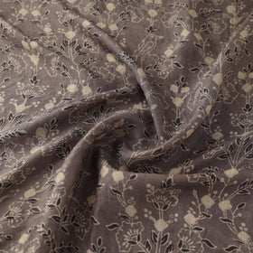 Ajrakh Hand Block Print Natural Dyed Handspun Handwoven Mulberry Silk Fabric  13