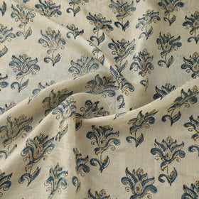Ajrakh Hand Block Print Natural Dyed Handspun Handwoven Mulberry Silk Fabric  14