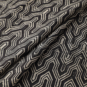 Ajrakh Hand Block Print Natural Dyed Handspun Handwoven Mulberry Silk Fabric  15
