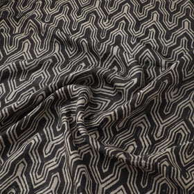Ajrakh Hand Block Print Natural Dyed Handspun Handwoven Mulberry Silk Fabric  15