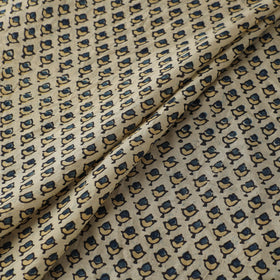 Ajrakh Hand Block Print Natural Dyed Handspun Handwoven Mulberry Silk Fabric  16