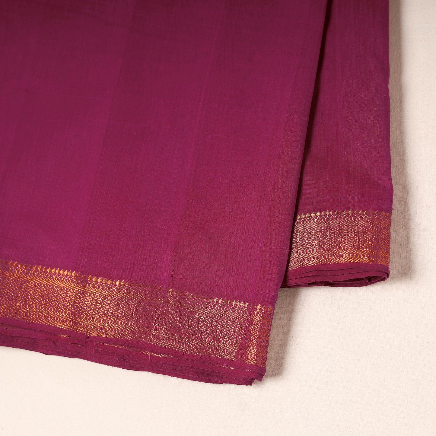 Purple - handloom cotton mangalagiri fabric with zari