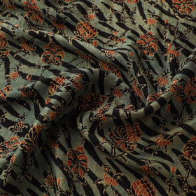 Ajrakh Hand Block Print Natural Dyed Handspun Handwoven Mulberry Silk Fabric  17