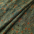 Ajrakh Hand Block Print Natural Dyed Handspun Handwoven Mulberry Silk Fabric 07