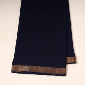 Blue - handloom cotton mangalagiri fabric with zari border